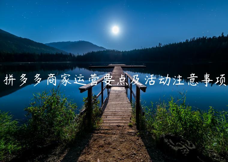 拼多多商家運(yùn)營(yíng)要點(diǎn)及活動(dòng)注意事項(xiàng)